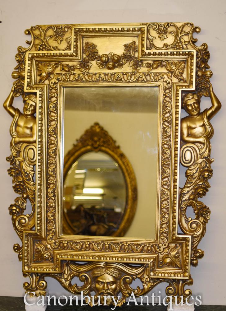 Anglais Chippendale doré Miroir Atlas Satyr
