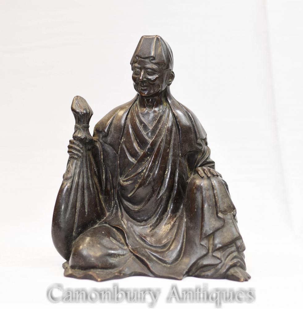 Bouddha en bronze chinois Statue de l'homme sage Art bouddhiste