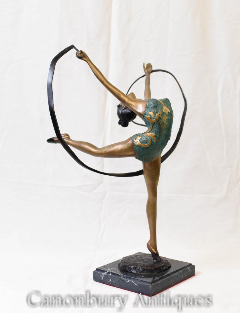 Danseur de Figurine Art Déco Bronze Sash Dancer