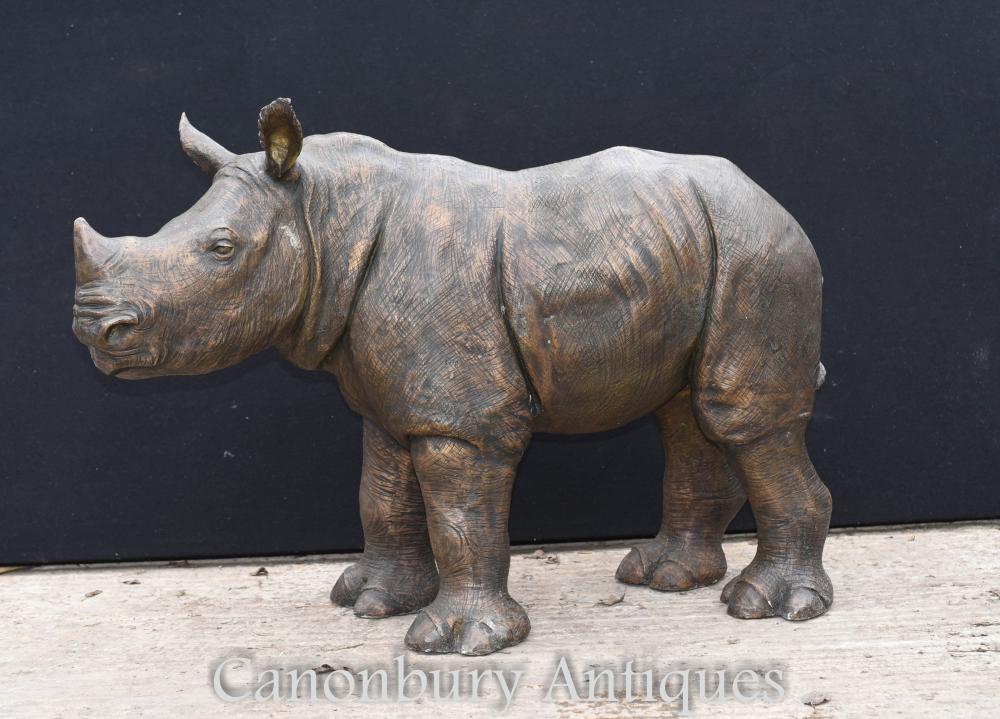 Statue de rhinocéros en bronze Coulée de rhinocéros en Afrique