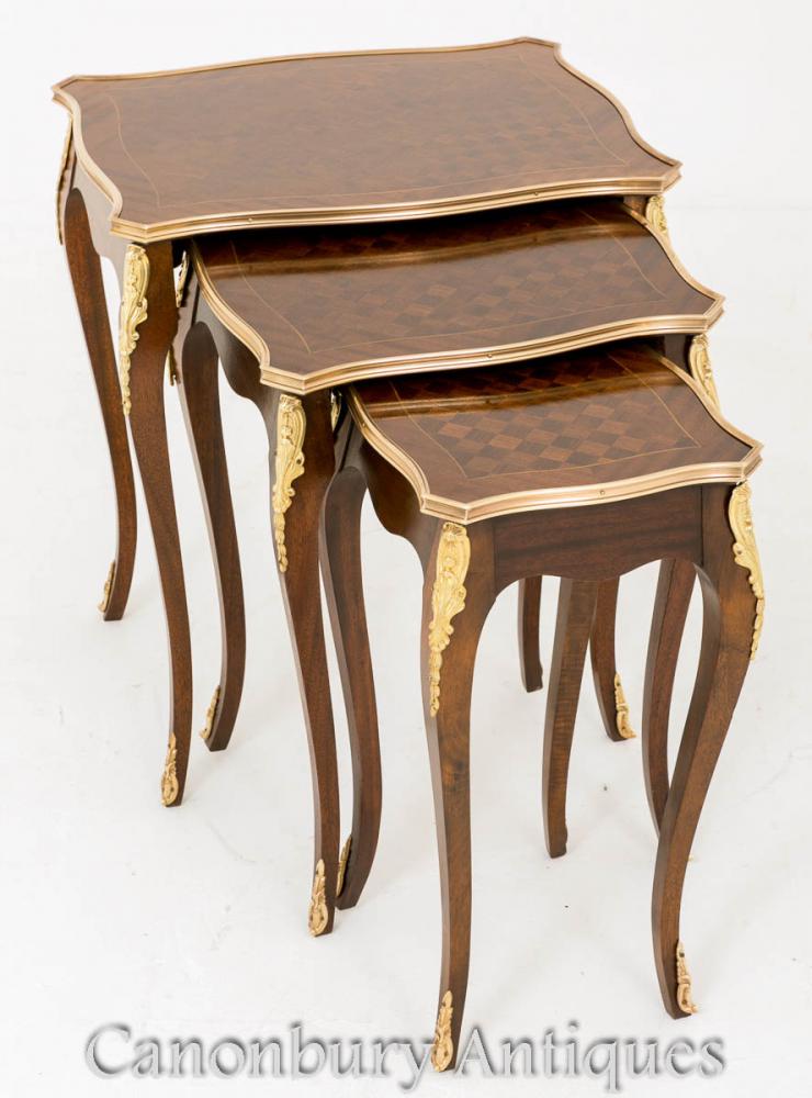 French Nest 3 Tables - Table d'Appoint Empire