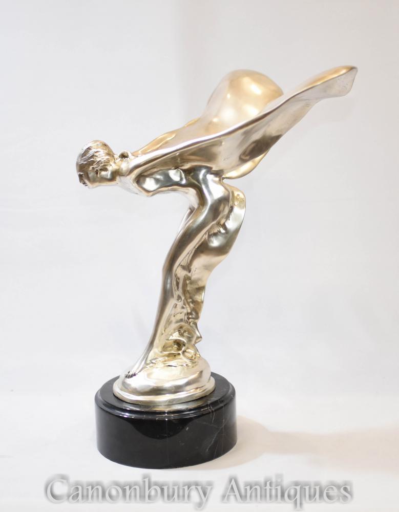 Bronze Art Nouveau Flying Lady Figurine Statue Capuche Ornement