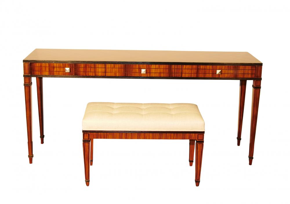 Table Console Mid Century Moderne Ensemble Meuble Et Tabouret Santos