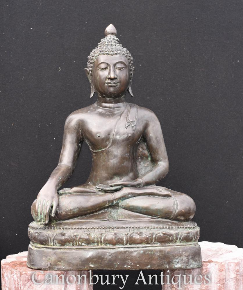 Bronze Statue De Bouddha Népalais Méditation Lotus Pose Art Bouddhiste
