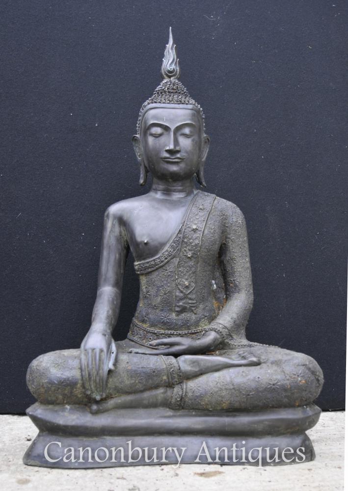 Grande statue en bronze de bouddha tibétain Art bouddhiste méditer Dhyanasana