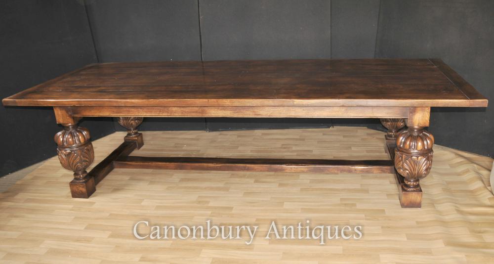 Grande table de réfectoire - Tables de salle à manger de cuisine française en chêne