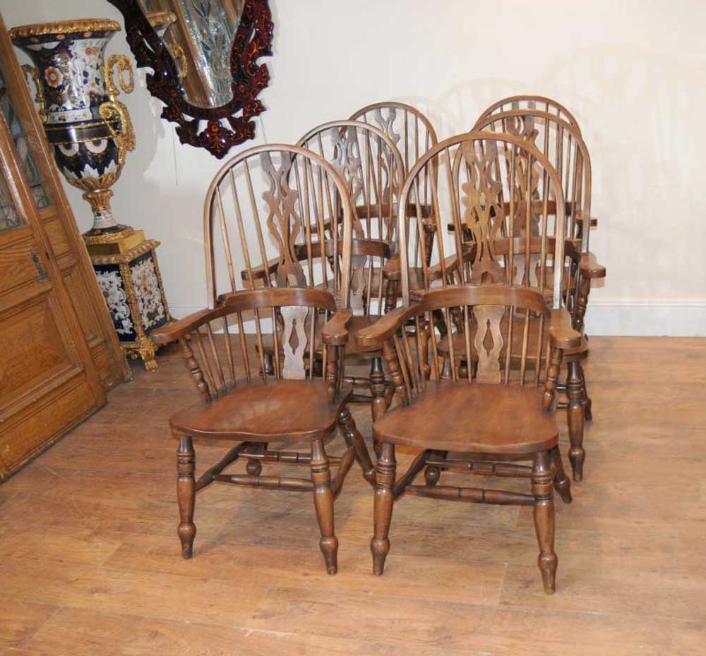 Set 6 Fauteuils Windsor Fauteuils Oak Farmhouse