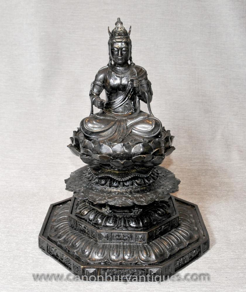 Statue de Bouddha birman en bronze Trône de Lotus Art bouddhiste Bouddhisme