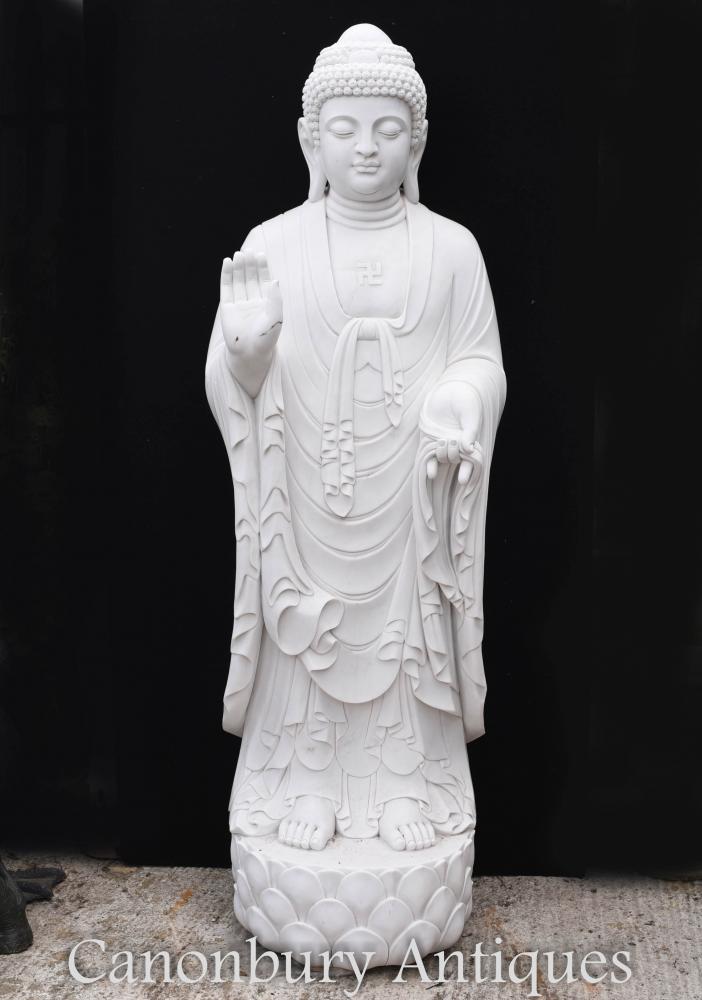 Statue géante de Bouddha tibétain en marbre - 210 CM Art bouddhiste