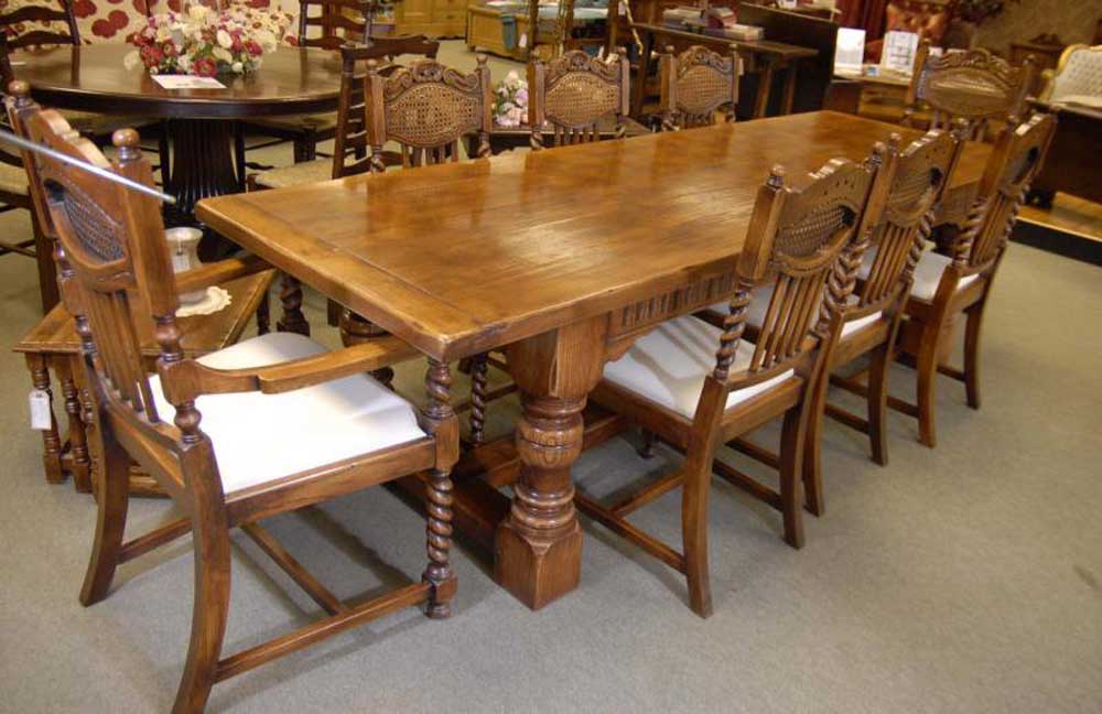 Table De Réfectoir En Chêne William Mary Farmhouse Chairs Kitchen