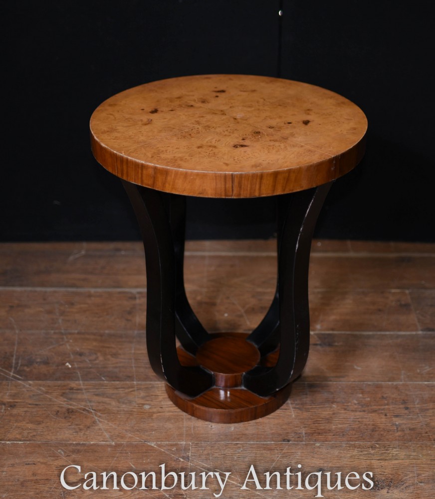 Table d'Appoint Art Déco Simple - Tables Vintage en Noyer
