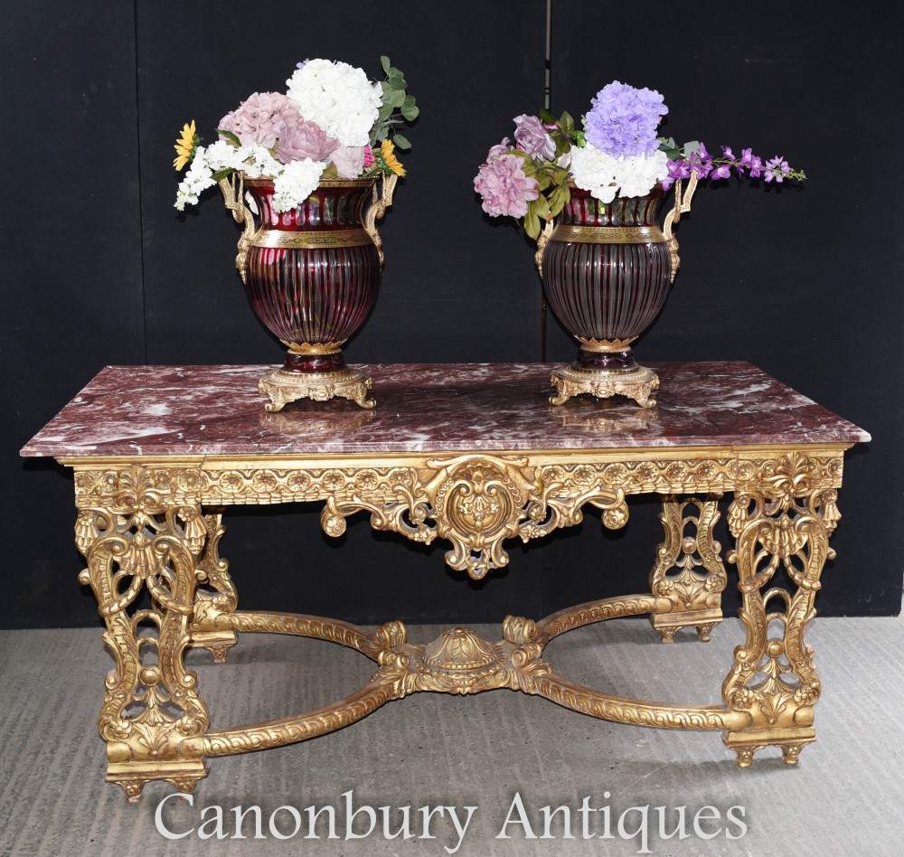 Grande Console Française Dorée - Louis XVI Rococo