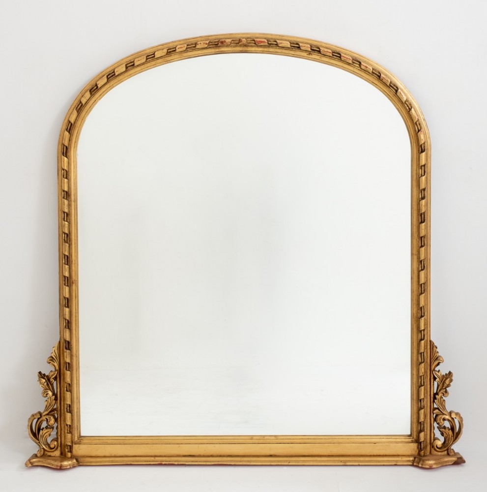 Miroir doré victorien - bois doré sculpté