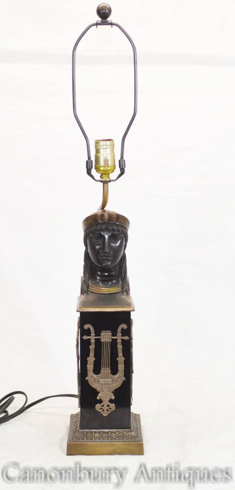 Pied de lampe Pharo Empire Français - Lampe de table en bronze