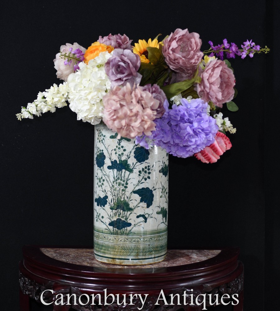 Porte-parapluie en porcelaine chinoise - Vase Famille Vert