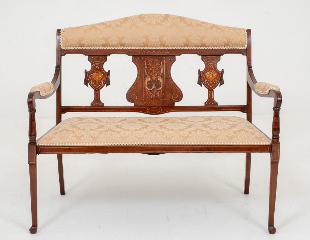Siège de salle de bois victorien en palissandre - Chaise en marqueterie 1880