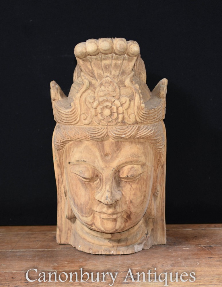 Statue de buste de Bouddha népalais sculpté - Art bouddhiste
