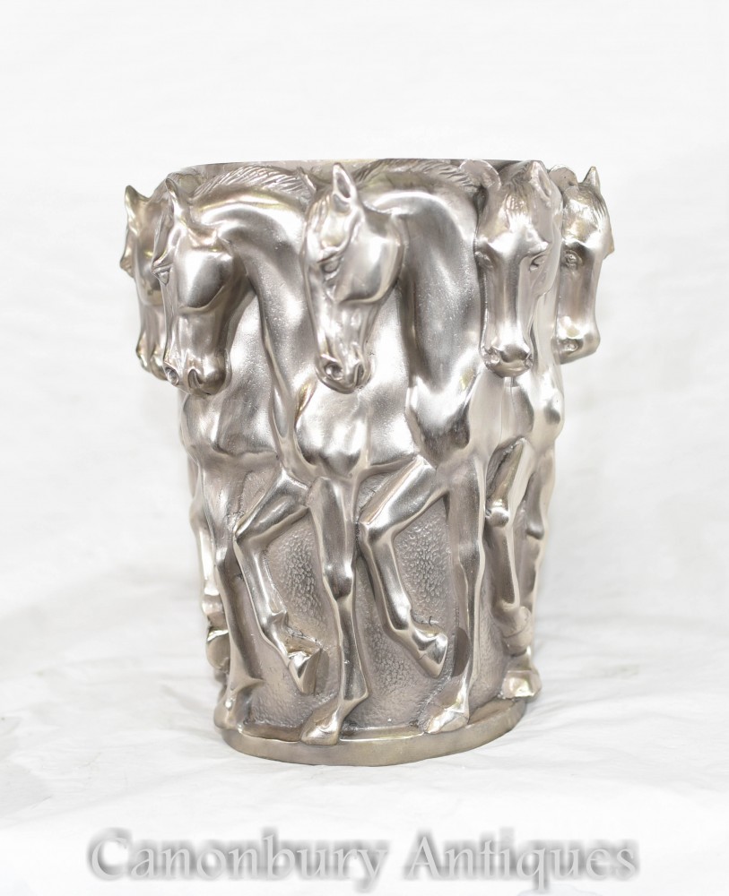 Urne Art Nouveau Cheval - Vase Français Signé Aug Moreau