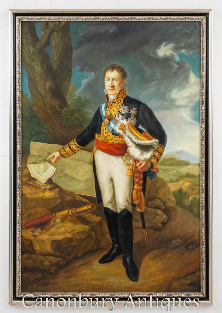 Peinture à l'huile anglaise duc de Wellington - Portrait d'art militaire