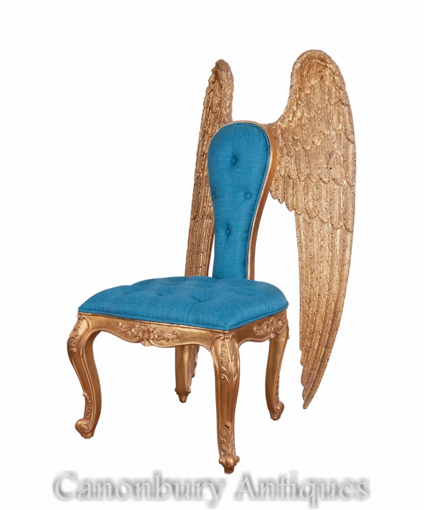 Fauteuil Italien à Bras Ailé Doré - Angel Seat vers 1890