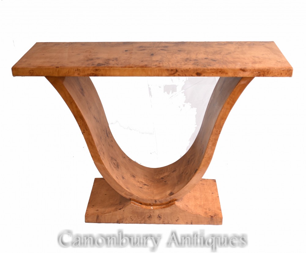 Table Console Art Déco Ogee - Intérieurs Blonde Noyer Rugissant