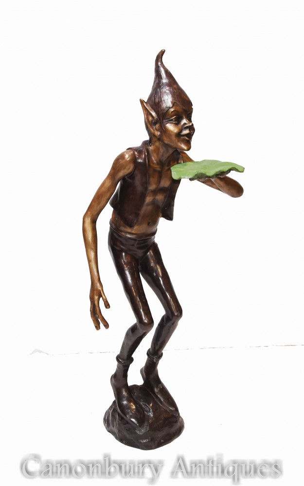 Bronze Garden Pixie - Statue de gobelin celtique de fée elfe