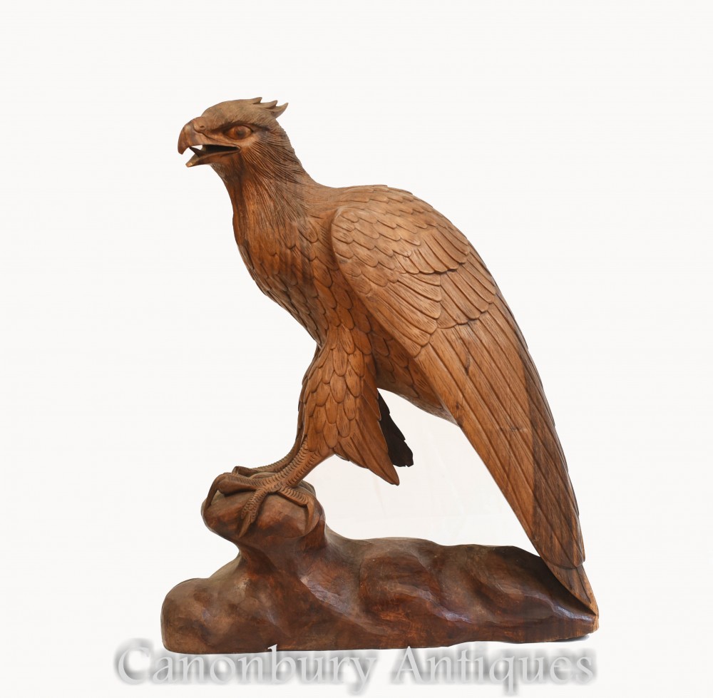 Crécerelle sculptée à la main - Oiseau de proie Falcon Hawk