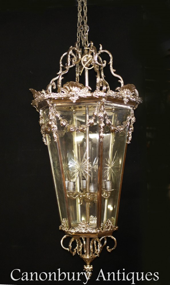 Lanterne Regency en plaque d'argent - Lustre léger