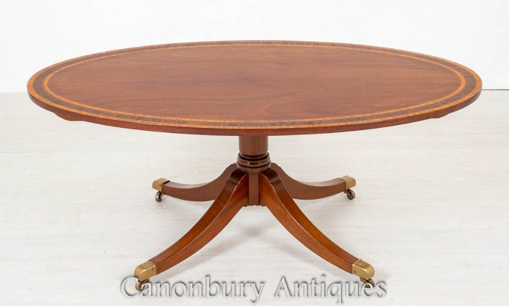 Table Basse Regency - Incrustation Acajou Antique