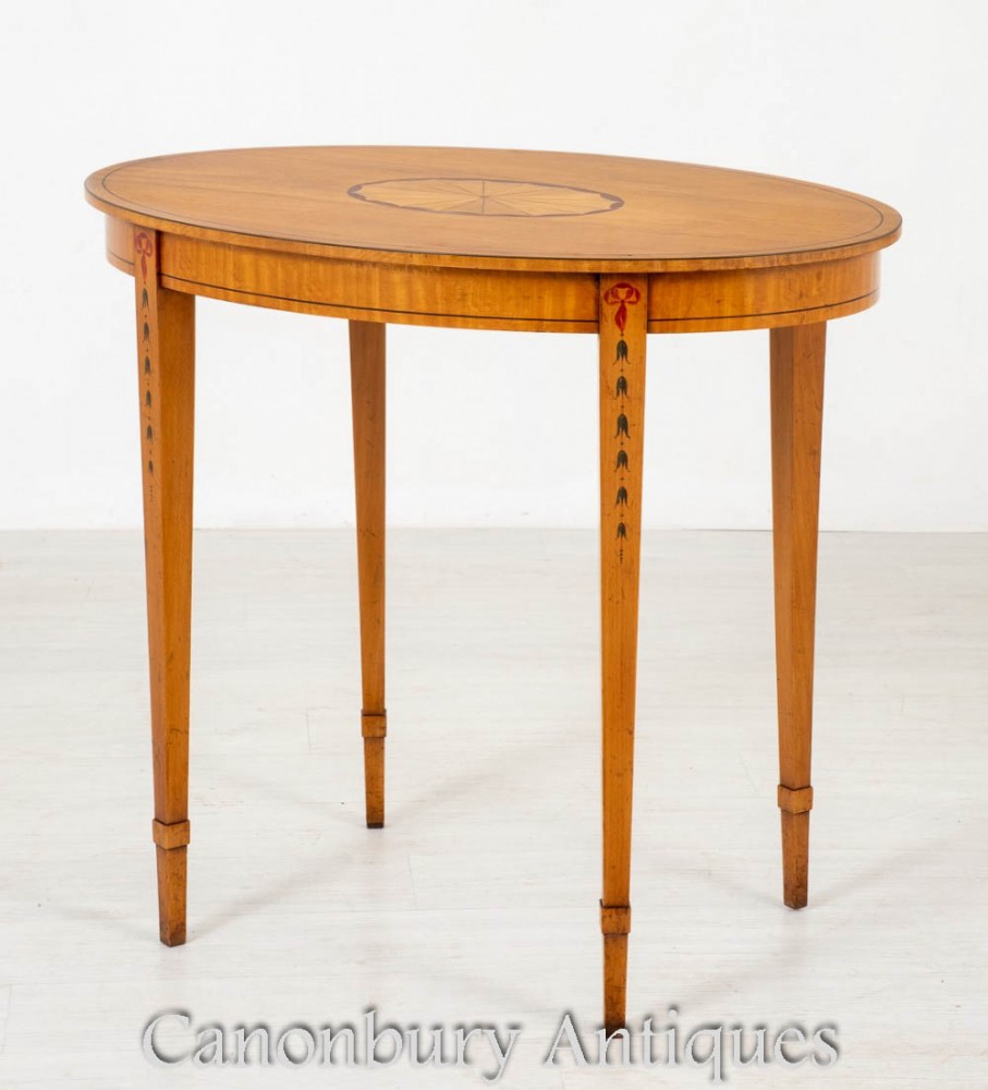 Table d'appoint Hepplewhite Satinwood Antique Occassional 1890