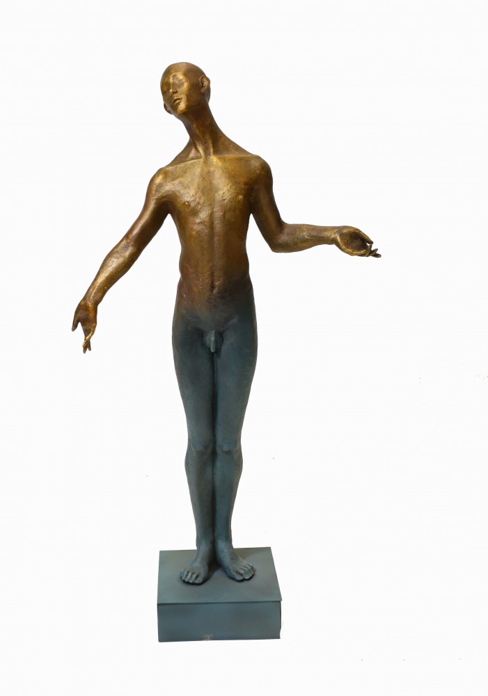 Art Abstrait Statue Bronze Homme Nu Nu