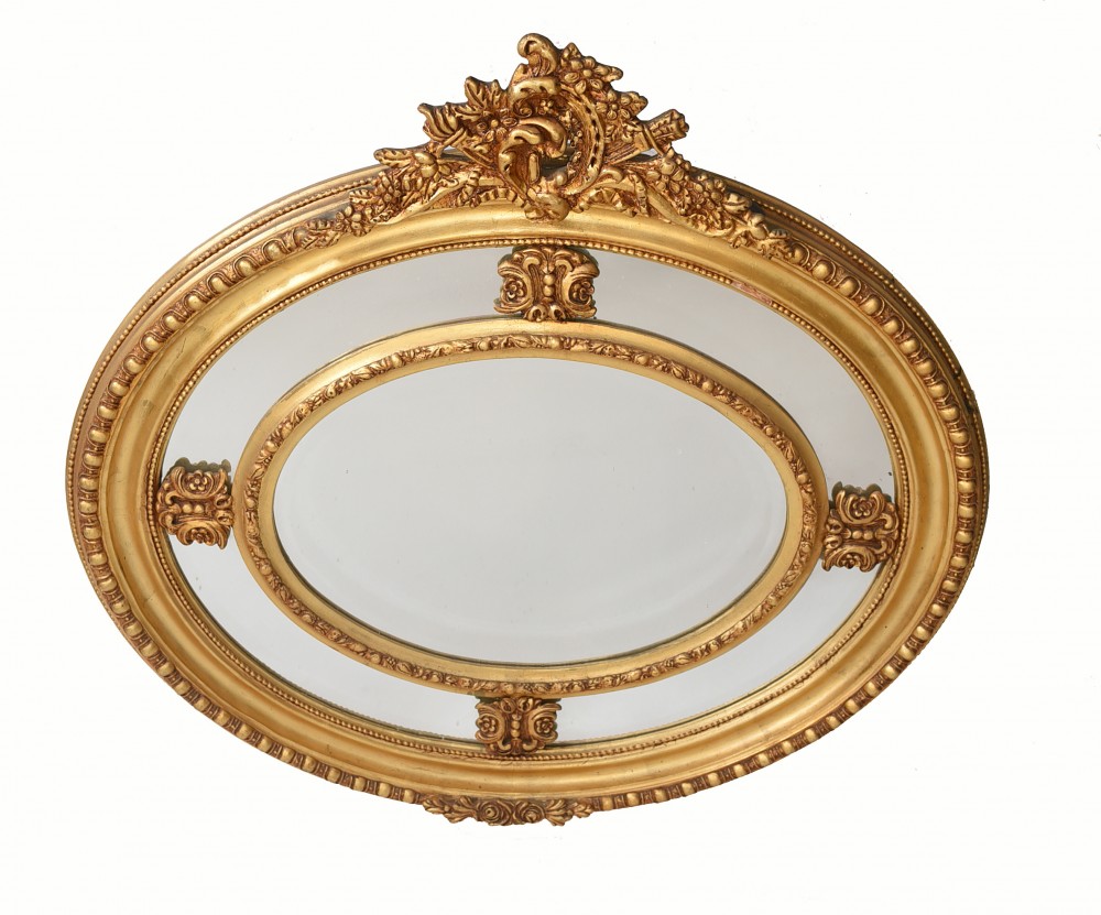 Miroir Victorien Ovale Miroirs de Manteau Doré