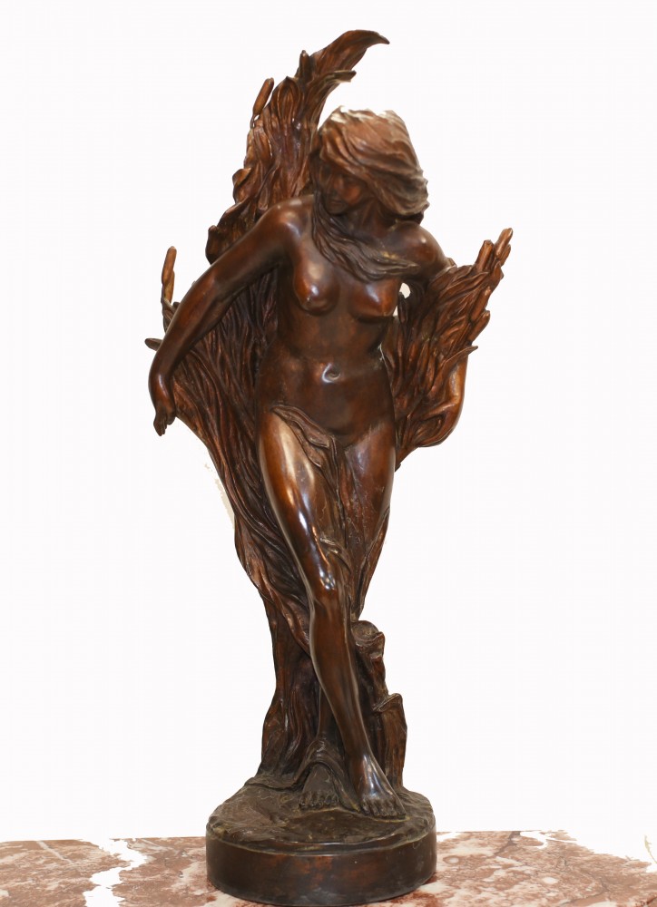 Figurine Bronze Art Nouveau Statue Femme Nue Nue