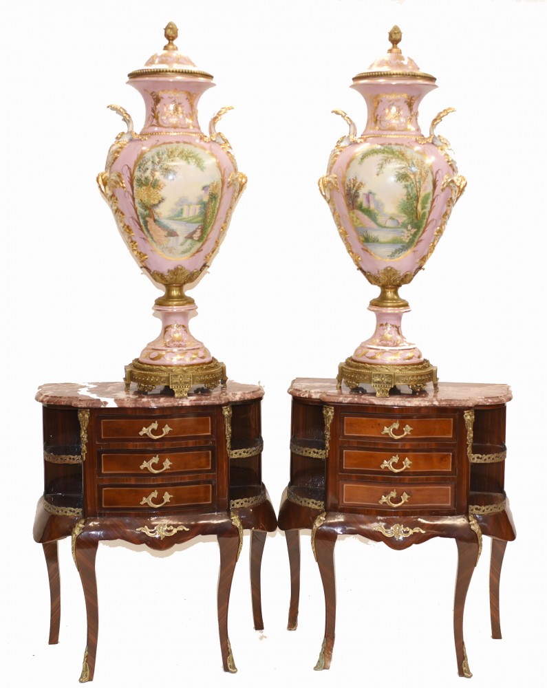 Vases en porcelaine de Sèvres Urnes florales françaises Poterie