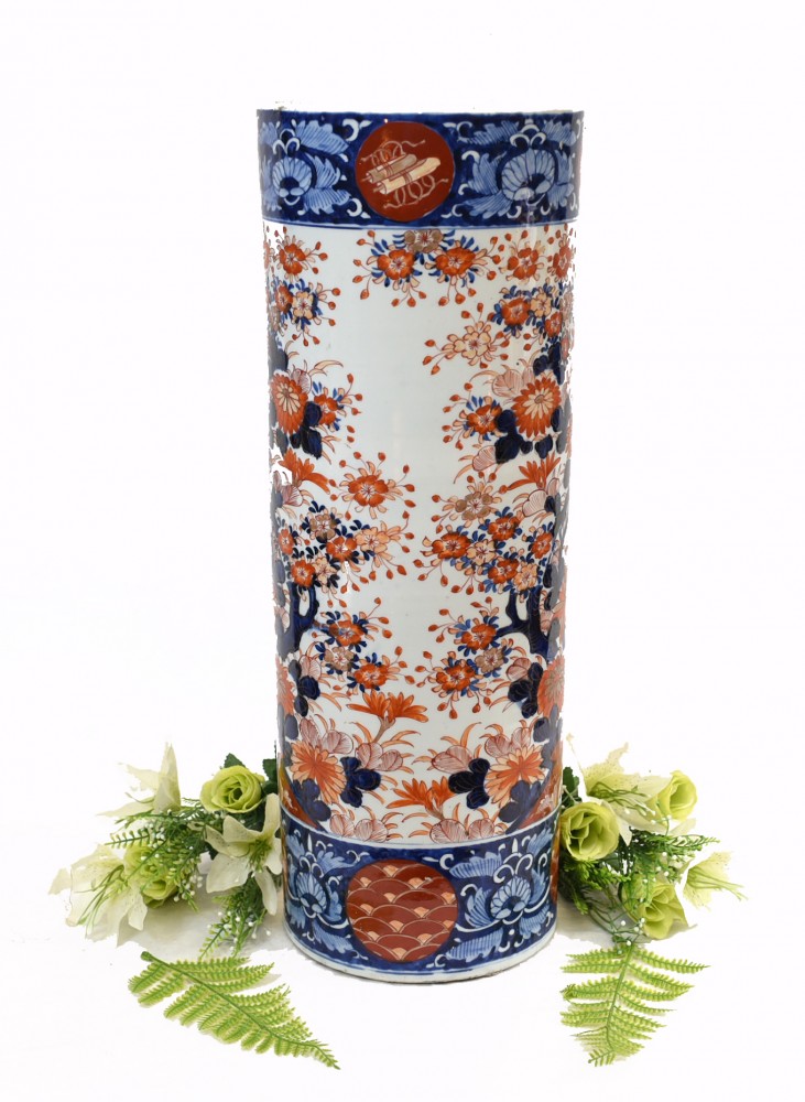 Porte-parapluie vase japonais en porcelaine Imari