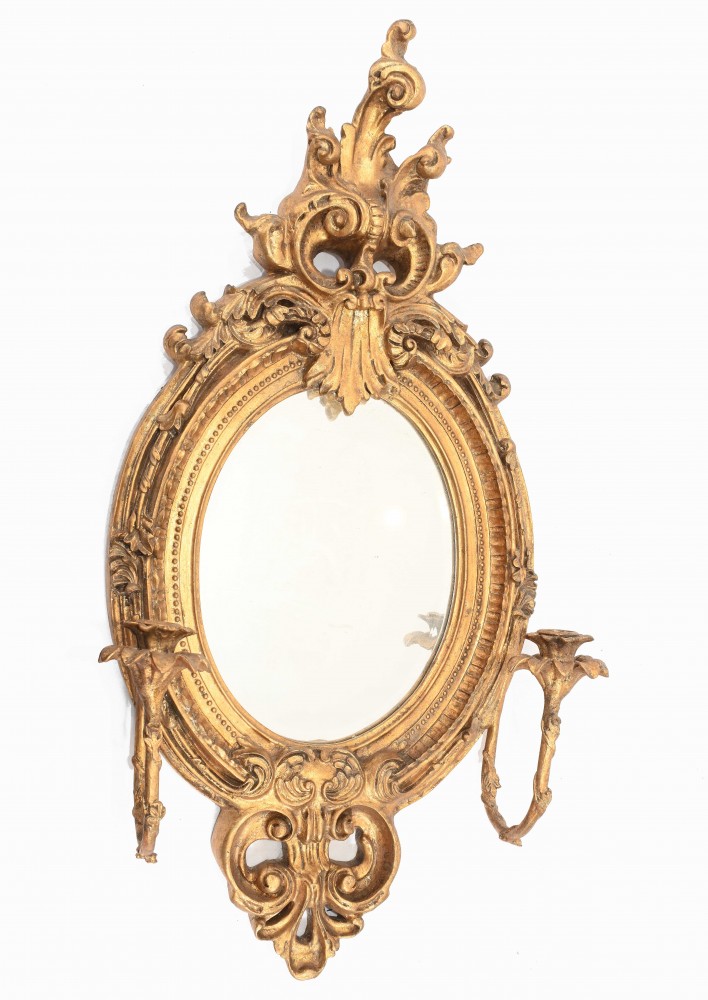 Applique Girandole Empire Miroir Doré France