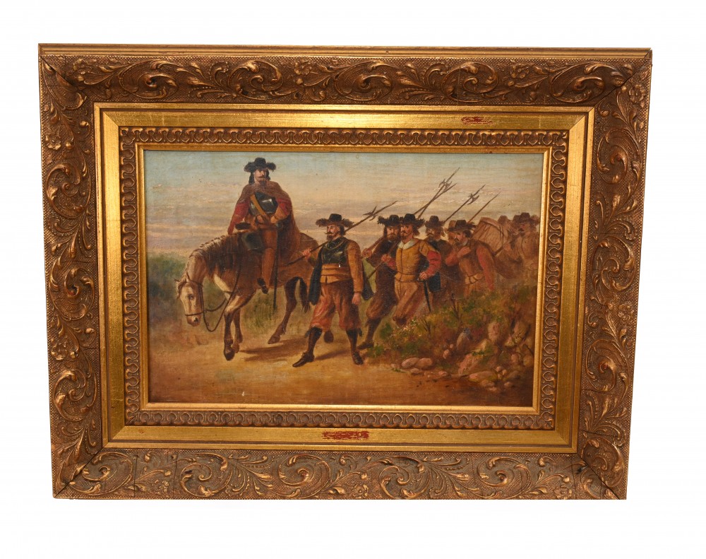 Cavaliers de peinture à l'huile de la guerre civile anglaise, souvenirs de guerre antiques