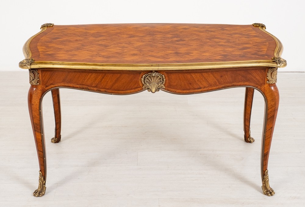 Table Basse Louis XVI Ancienne 1870 Parqueterie