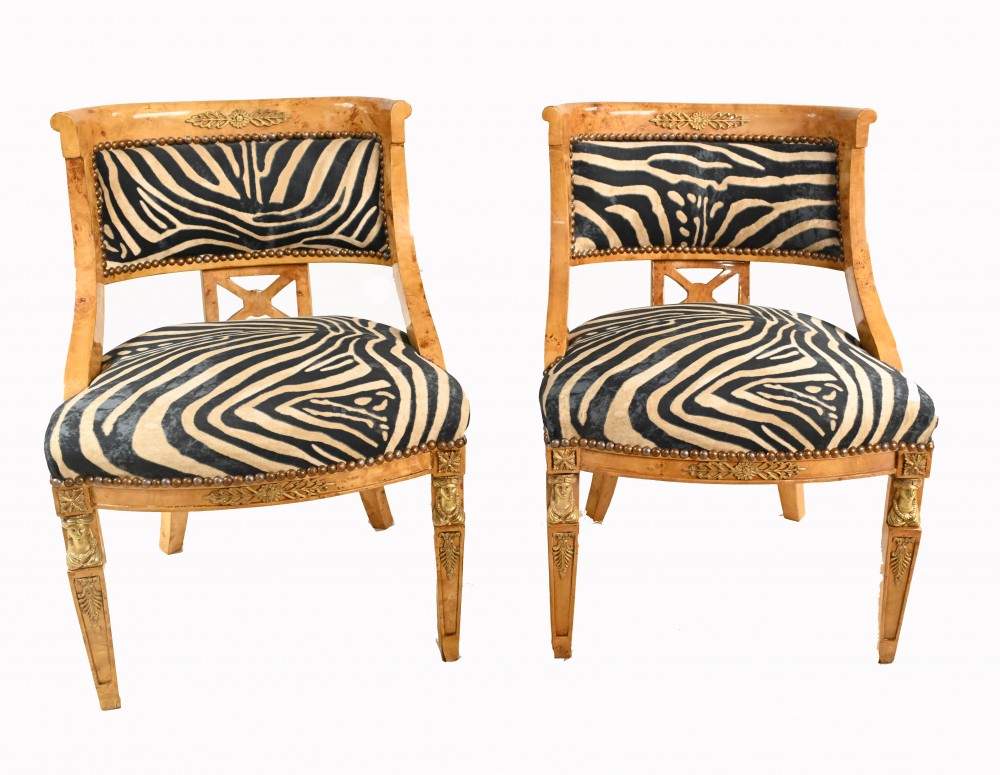 Paire de Chaises d'Appoint Empire Zebra Print Interiors