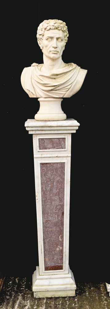 Piédestal de colonne en marbre Grand tour italien