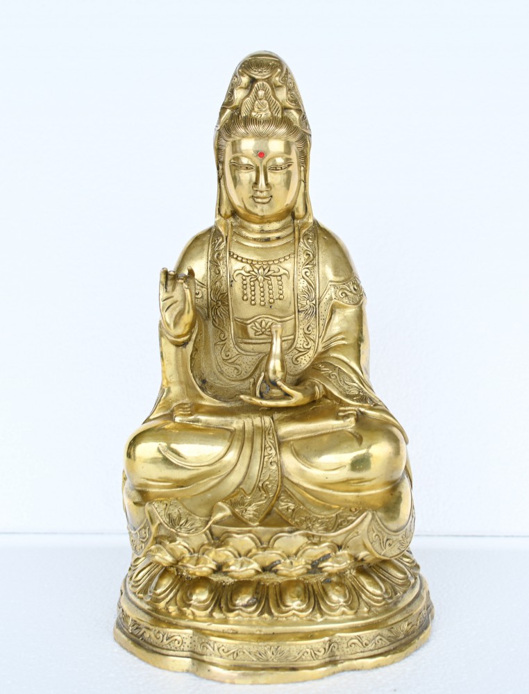 Statue de bouddha népalais en bronze méditation bouddhisme