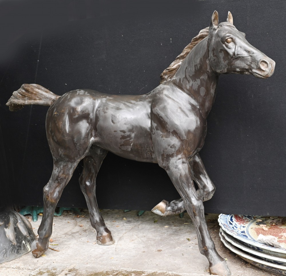 Grande statue de poney en bronze Moulage de cheval de jardin