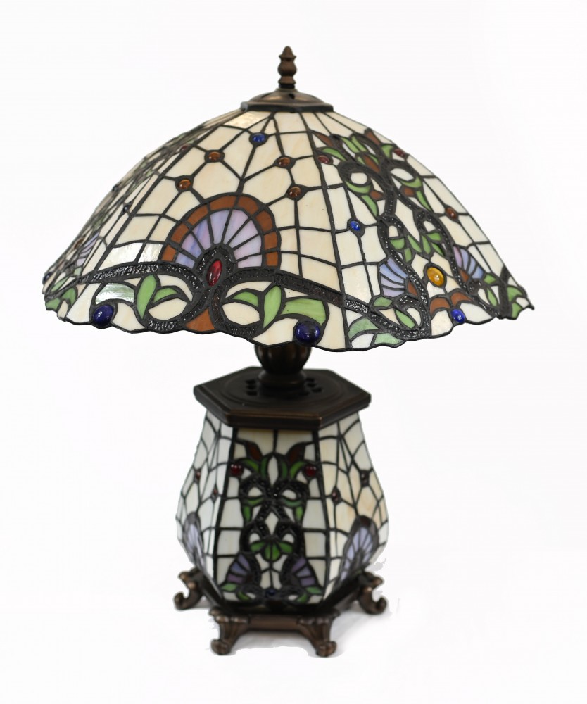 Lampe Tiffany Art Nouveau Lampe De Table En Verre