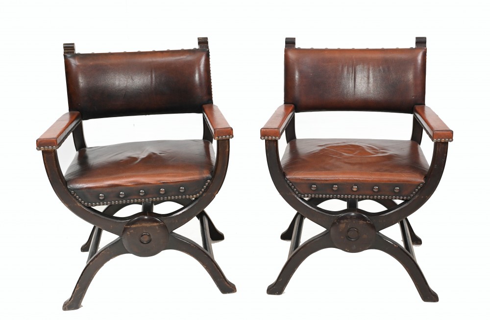 Paire Fauteuils Marocains Antique X Frame Furniture