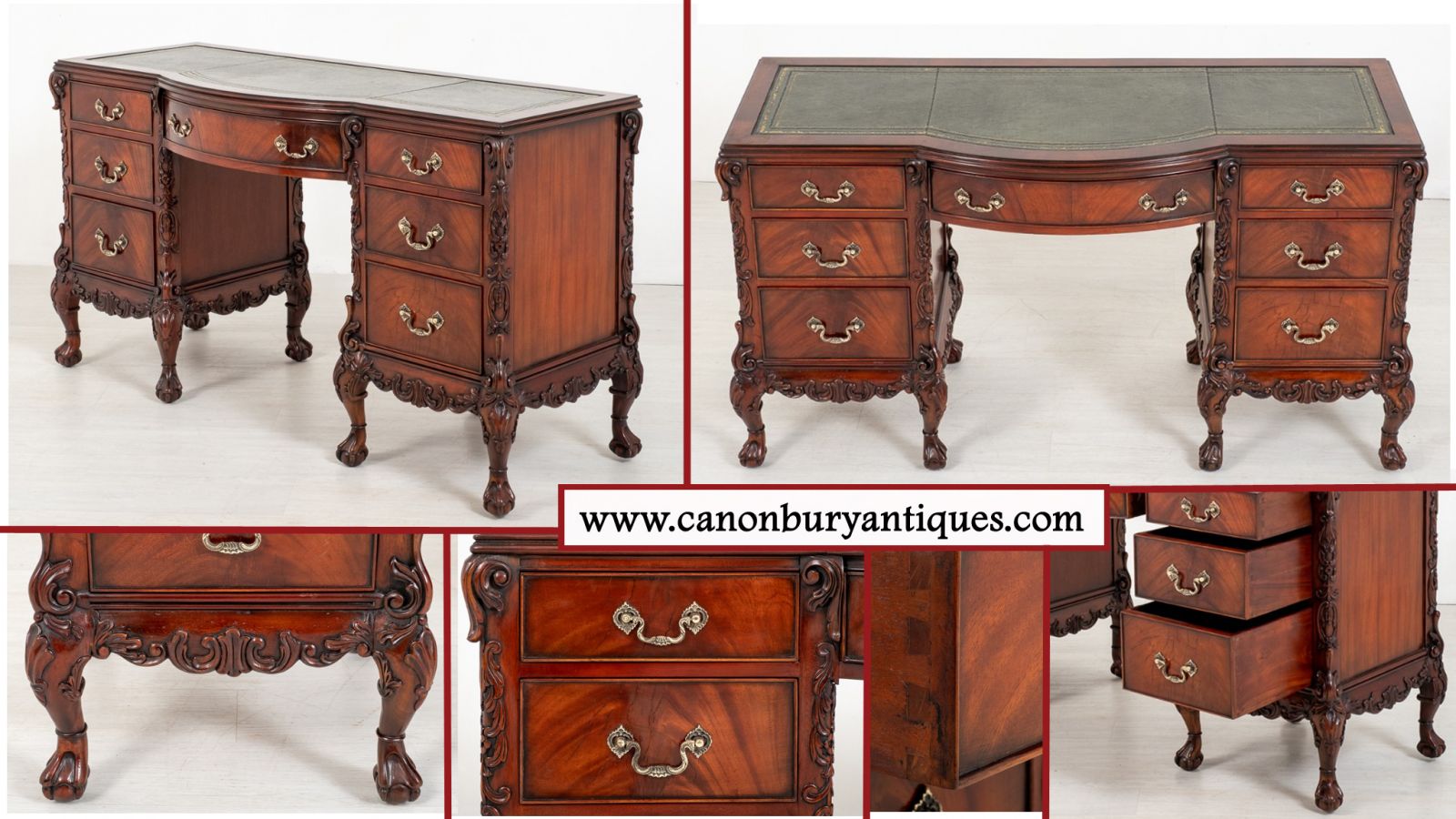 Bureau Chippendale en acajou antique