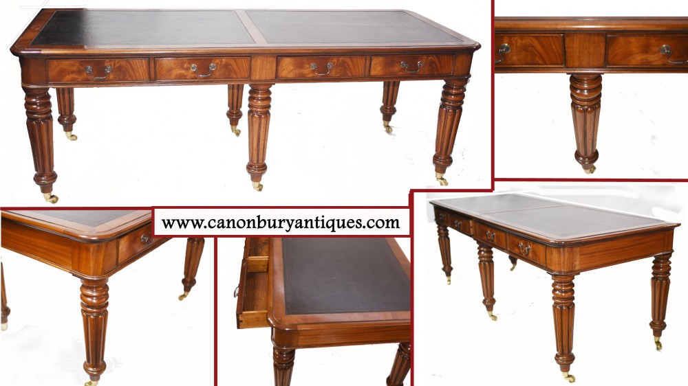 Bureau Double Antique Partners - Gillows Mahogany 1860