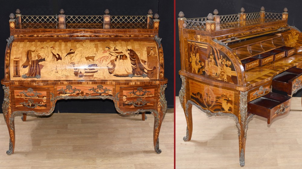 Bureau Louis XVI - Bureau Du Roi Français Roll Top