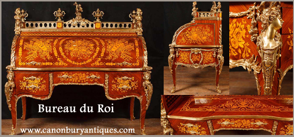 Bureau de cylindre antique français