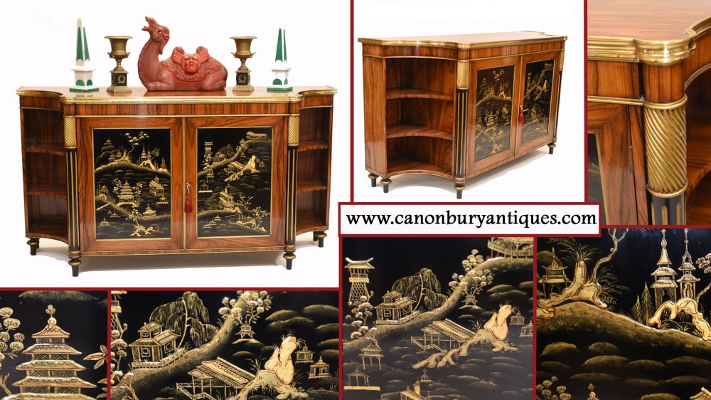 Enfilade Chiffonier Français Chinoiserie Palissandre des années 1930