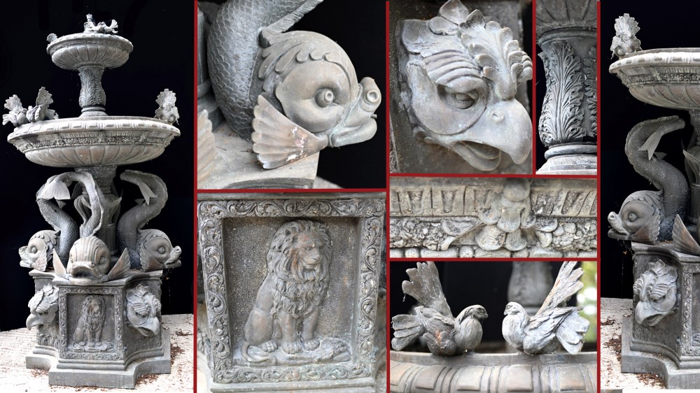 Fontaine de Jardin Italienne Antique Caractéristique d'Eau Serpent Classique